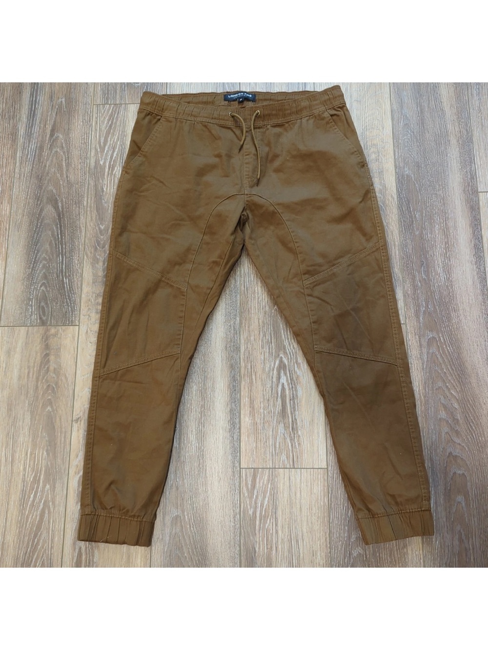 London Fog Brown 98% Cotton Jogger Pants Mens SZ 2X Stretch Preppy